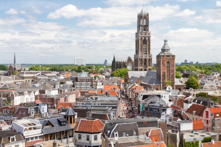 Dom Tower and cathedral of Utrecht town, Netherlandsのeditorial素材