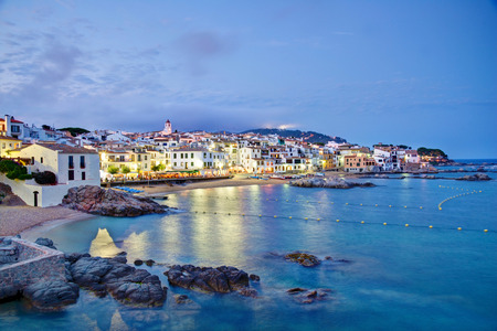 Calella de Palafrugell at night, Costa brava, Catalonia, Spain の写真素材