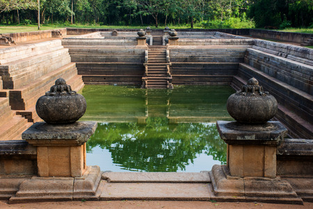 One of the best specimen of bathing tanks or pools in ancient Sri Lanka is the pair of pools known as Kuttam Pokuna.の写真素材