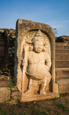 Ancient City of Anuradhapura, statue at The Royal Palace, Cultural Triangle, Sri Lanka, Asiaの写真素材