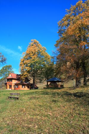Old house in autumn.の写真素材