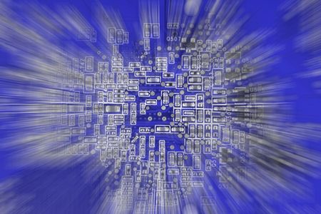 Blured blue printed circuit board.の写真素材