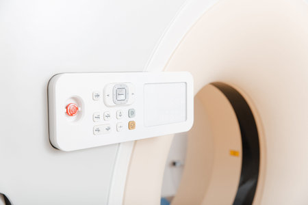 Medical CT or MRI Scan in the modern hospital laboratory. Interior of radiography department....