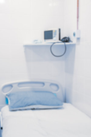 Blurry empty interior operating room and modern equipment in hospital.Medical device for surgeon...