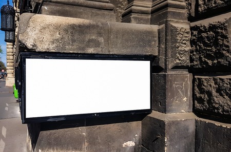 Large Outdoor City Urban White Blank Advertisement Billboard Banner Sign Mock Up .Isolated Templateの写真素材