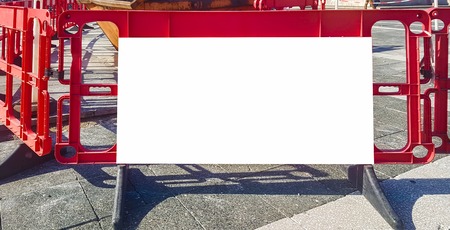 Large Outdoor City Urban White Blank Advertisement Billboard Banner Sign Mock Up .Isolated Templateの写真素材