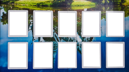 Large Outdoor City Urban White Blank Advertisement Billboard Banner Sign Mock Up .Isolated Template