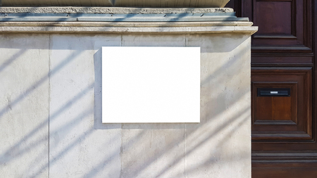 Large Outdoor City Urban White Blank Advertisement Billboard Banner Sign Mock Up .Isolated Templateの写真素材