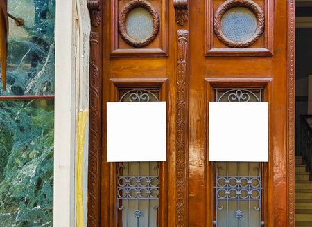 Blank Advertisement Banner Ad Template Mock Up Isolated Free Spaceの写真素材