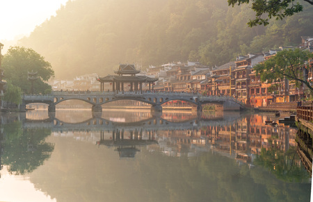 Fenghuang Ancient City landscape scenery viewのeditorial素材