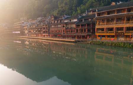 Fenghuang Ancient City landscape scenery viewのeditorial素材