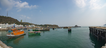 Harbor fishing boatのeditorial素材