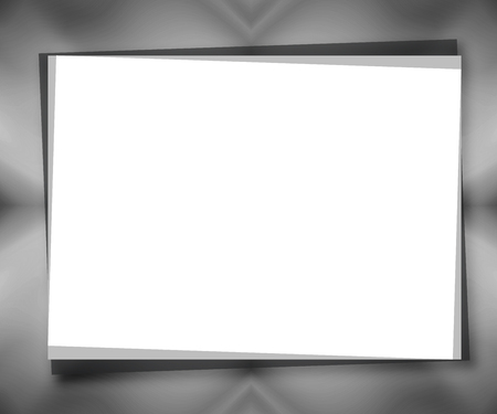 Monochrome universal background with large text place as white piece of paper. Abstract mockup frame. Template technology design for card, postcard, scrapbook, photo album, poster, flyer, booklet, presentationの写真素材
