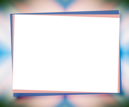 Pale blue and pink universal background with large text place as white piece of paper. Abstract...