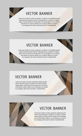 Set of abstract elegant banner templates. Brown and gray classic background. Technology layout design for cards, websites, advertising, marketing, corporate style. Flat graphic. Vector EPS10のイラスト素材