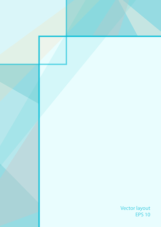 Cover layout modern design. Abstract geometric blue background with text place. Technology template for magazines, brochures, leaflets, booklets, prospectuses, annual reports, posters, flyers. EPS10 vector illustration, size A4のイラスト素材