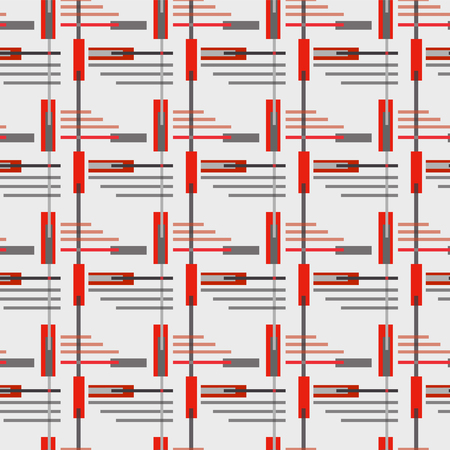 Geometric seamless pattern, multicolored cross vertical and horizontal strips on the light background vector illustration.のイラスト素材