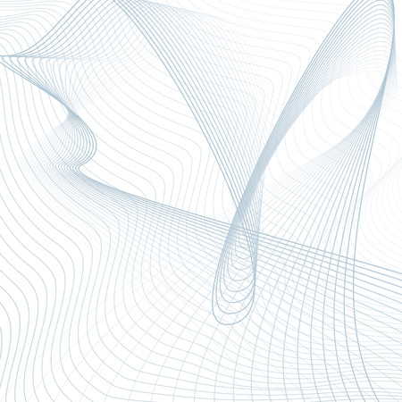 Scientific background. Abstract futuristic line art pattern. Wavy technology design. Media concept. Modern waving lines template in blue, gray, white hues. Vector EPS10 illustrationのイラスト素材
