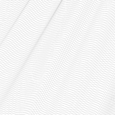 Abstract squiggle net with diagonal drapery. Gray undulating subtle lines, curves. Vector monochrome striped background. Line art pattern, textile, network, mesh texture. EPS10 illustrationのイラスト素材
