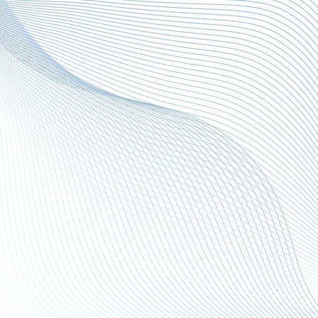 Abstract asymmetrical squiggle curves. Vector pattern of blue intersecting lines on white background. Line art futuristic design. Geometric technology composition with text place. Modern grid template for science concept. EPS10 illustrationのイラスト素材