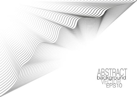 Cover layout, monochrome line art pattern. Striped design, squiggle black lines on white background. Vector abstract template for leaflet, flyer, book, poster, presentation. EPS10 illustrationのイラスト素材