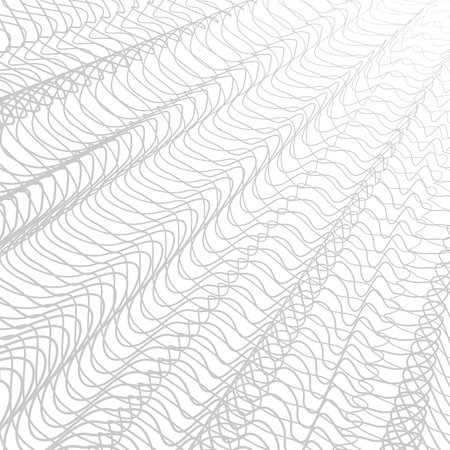 Gray striped openwork background. Vector abstract pleated network. Technology ripple thin lines, subtle curves. Monochrome line art pattern, textile, net, mesh textured effect. EPS10 illustrationのイラスト素材