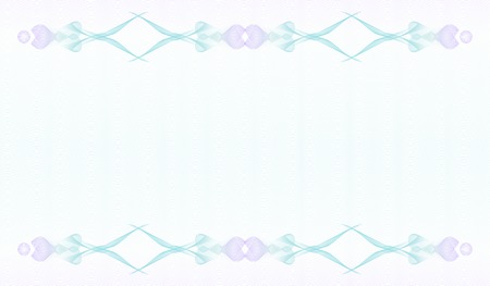 Watermark template in vintage style. Turquoise, purple abstract ornament. Line art guilloche pattern, floral ornament. Vector background. Design for gift certificate, voucher, coupon. EPS10 illustrationのイラスト素材