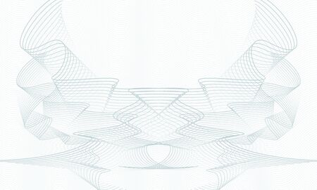 Monochrome gray symmetric guilloche. Ripple wavy curves. Watermark design for money, banknote, cheque, certificate. Line art subtle pattern. Vector abstract background. EPS10 illustrationのイラスト素材