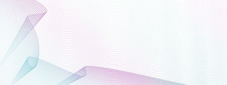 Purple, teal draped net on ripple subtle curves. Abstract vector colored waves. Watermark art line pattern, tech design. White background. Modern dynamic composition, copy space. Creative illustrationのイラスト素材