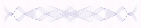 Horizontal light purple guilloche pattern. Line art design. Symmetric watermark on pink undulating...