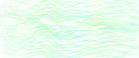 Light green thin wavy lines. Tangled squiggle curves. Abstract vector background. Textured pattern. Template design for banner, landing page, check, gift card, certificate. Pencil drawing imitation. EPS10 illustrationのイラスト素材