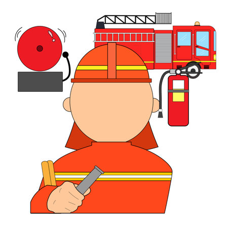 Firefighter icon. Flat illustration of firefighter vector icon for web designの写真素材