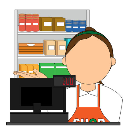 supermarket cashier design, vector illustration eps10 graphic.の写真素材