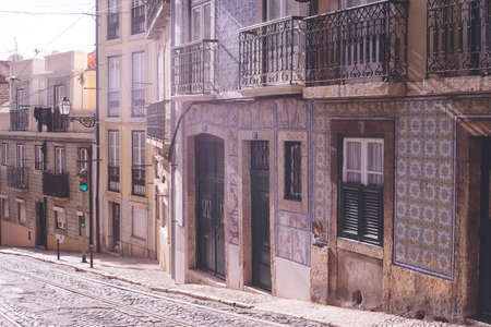 Historic Centre of Porto, Portugal, with its beautiful exterior tilesの写真素材