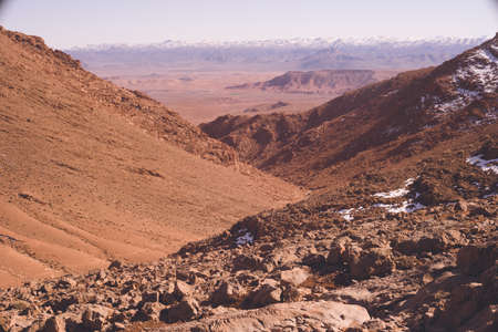 A spectacular view of the Toudra Gorges Valley near Tinghir, Moroccoの写真素材