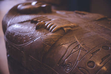 Egyptian Archaeological Museum in Cairo, the capital of Egypt; Cairo Museum Exhibits include the mummy of an ancient pharaoh king.のeditorial素材