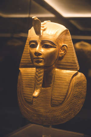 Egyptian Archaeological Museum in Cairo, the capital of Egypt; Cairo Museum Exhibits include the mummy of an ancient pharaoh king.のeditorial素材