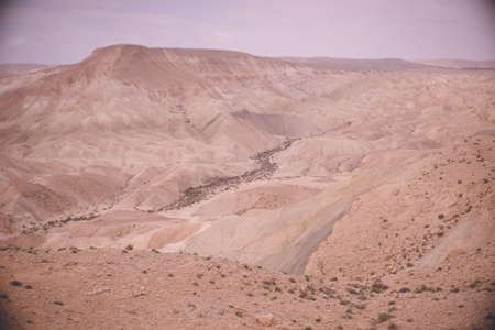 Majestic natural scenery of Sde Boker, a kibbutz city in the Negev Desert in southern Israel.の写真素材