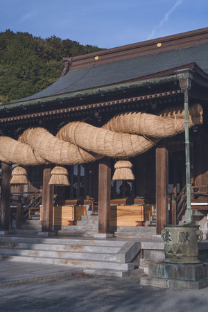 Miyajidake Shrine in Fukutsu City, Fukuoka Prefecture, a tourist spot where the "Path of Light" can be seen for two cycles each in February and October.のeditorial素材