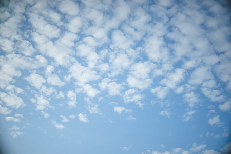 White sheep cloud in blue sky Miyako Island, a remote island in Okinawa Prefecture