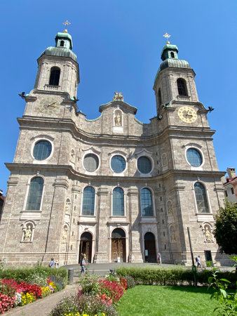 Innsbruck Cathedral, also known as the Cathedral of St. Jamesの写真素材