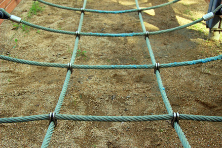 Balance ropes in playgroundの写真素材