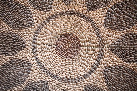 Mosaic made of pebbles in Turkey. The site is open to the public and photography is permitted. の写真素材