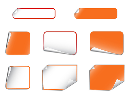 Set of blank stickers.のイラスト素材
