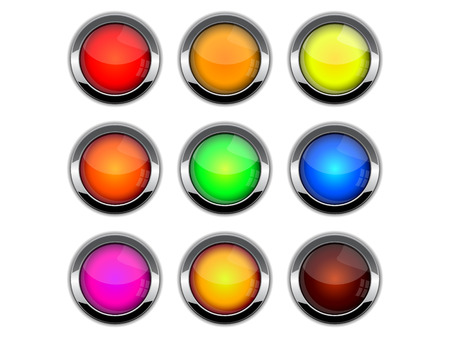 Set of blank glossy buttons.のイラスト素材