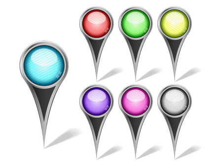 Set of vector map marker icons.のイラスト素材