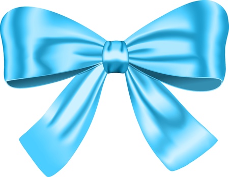 Blue gift bow for decorating gifts and cards. Ribbon. illustrationのイラスト素材