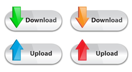 set for download and upload icons for web usageのイラスト素材