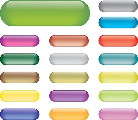 A set of colored and empty web buttonsのイラスト素材