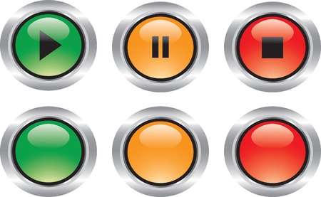 Nice set of technological and web glossy icons with reflectionsのイラスト素材